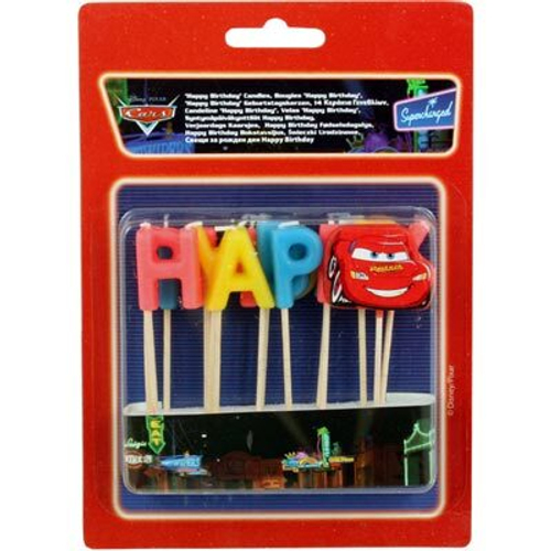 Свечи-буквы "Тачки Happy Birthday"