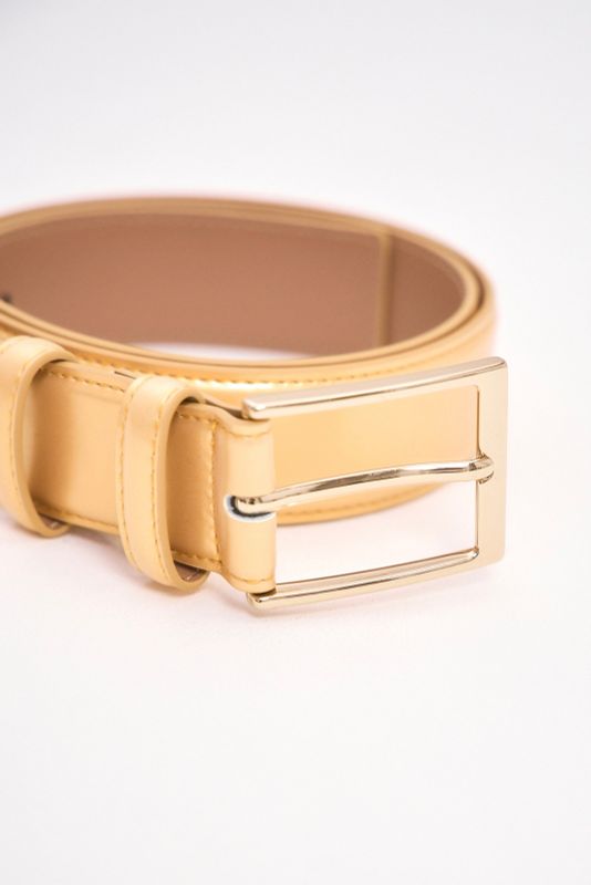Классический ремень из кожи saffiano, 35 мм, золотой
