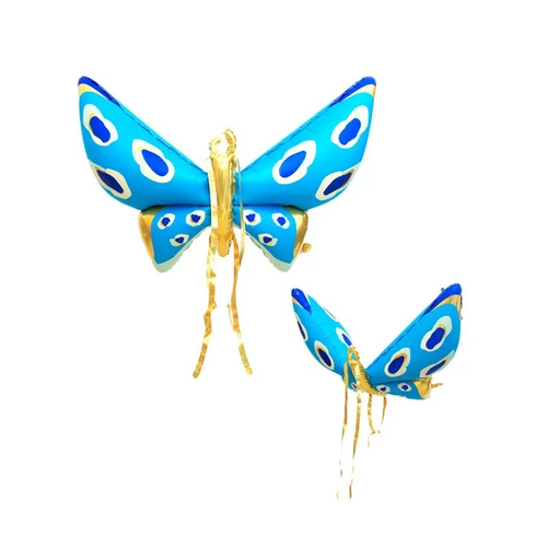 Шар 3D (45''/114 см) Фигура, Бабочка, Карнавальные крылья, Голубой, 1 шт.