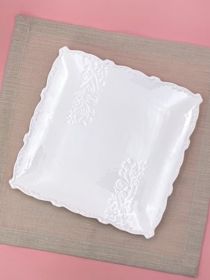 Тарелка обеденная 26 см. квадратная, набор 4 шт. "Орнамент"