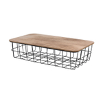 Корзина сетчатая с крышкой из мдф 40*23*10 см
