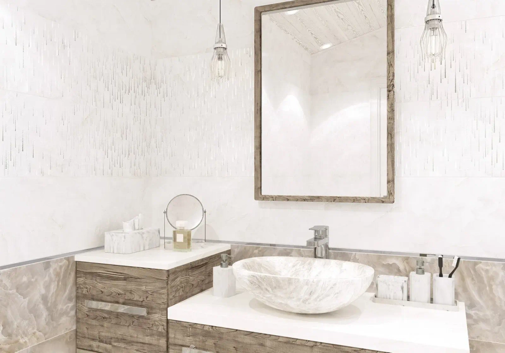 Настенная плитка Alma Ceramica TWU93SNH04R Sunshine 30x90 кремовый глянцевый под оникс