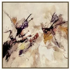 Постер Portent 120х120 см, бежевый, оранжевый, фиолетовый