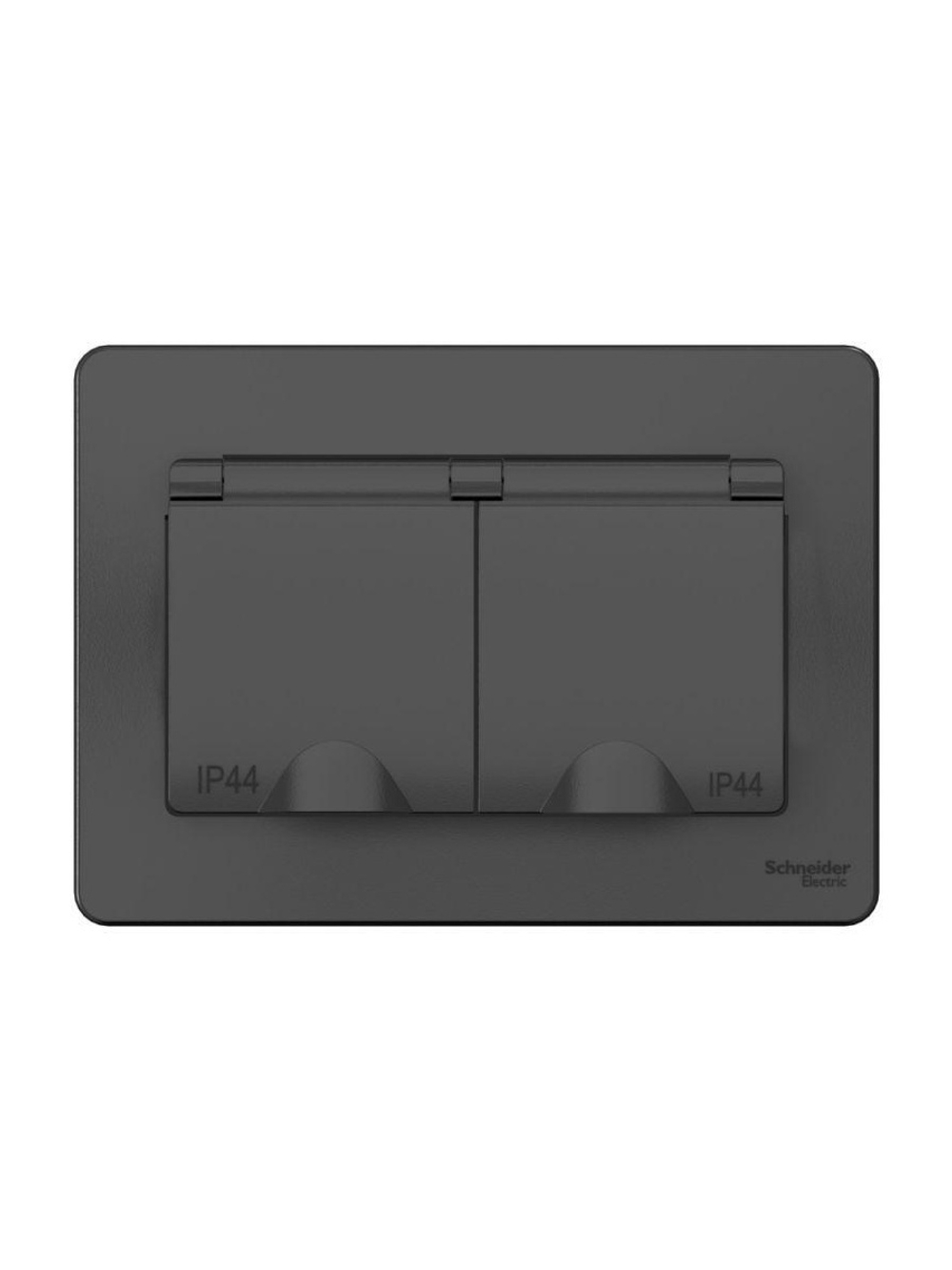 Розетка 2-м СП Blanca 16А IP44 250В с заземл. защ. шторки с крышкой антрацит SE BLNRS441126