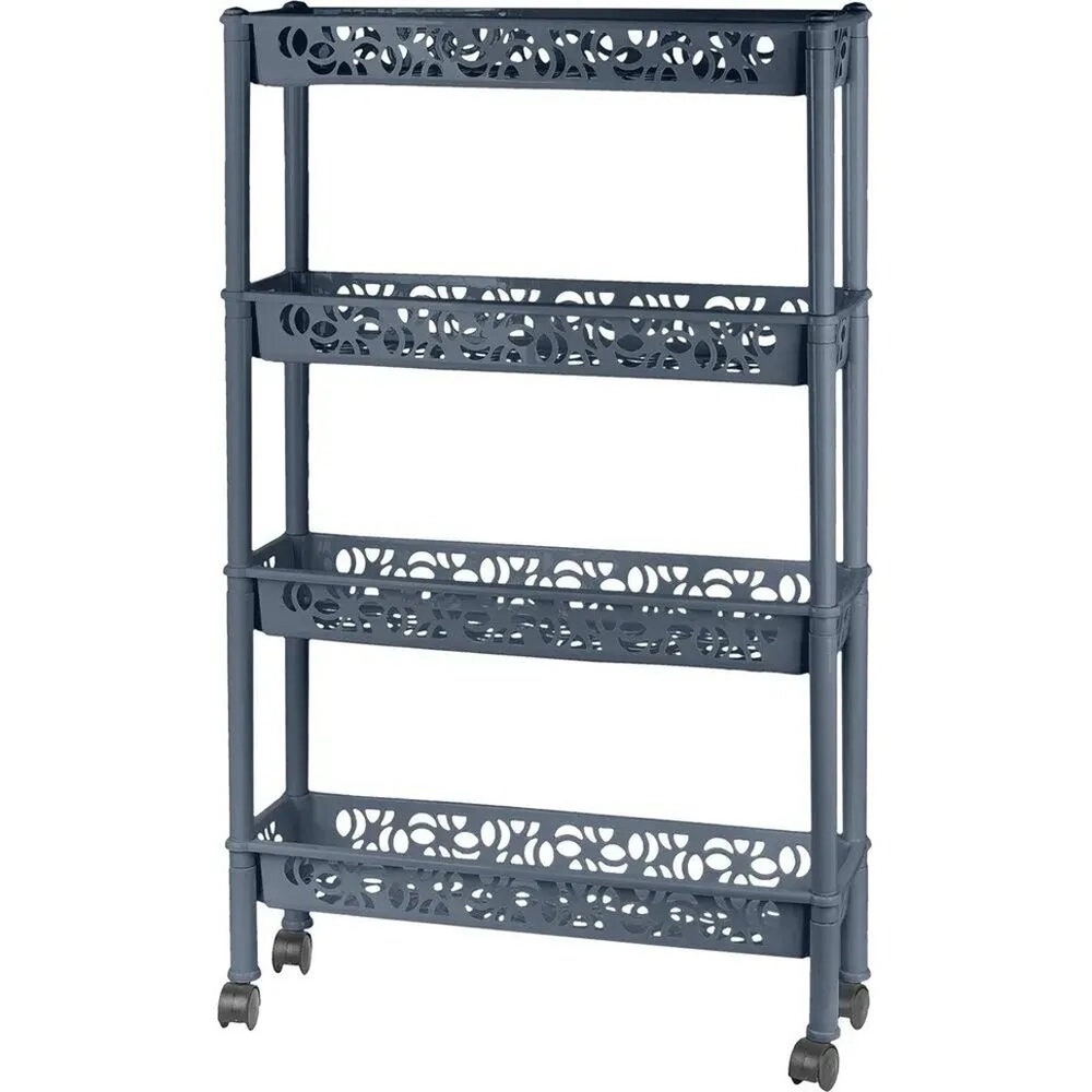 Этажерка Keeplex Light на колесиках четырехсекционная прямоуг. 58х93,5см космический се