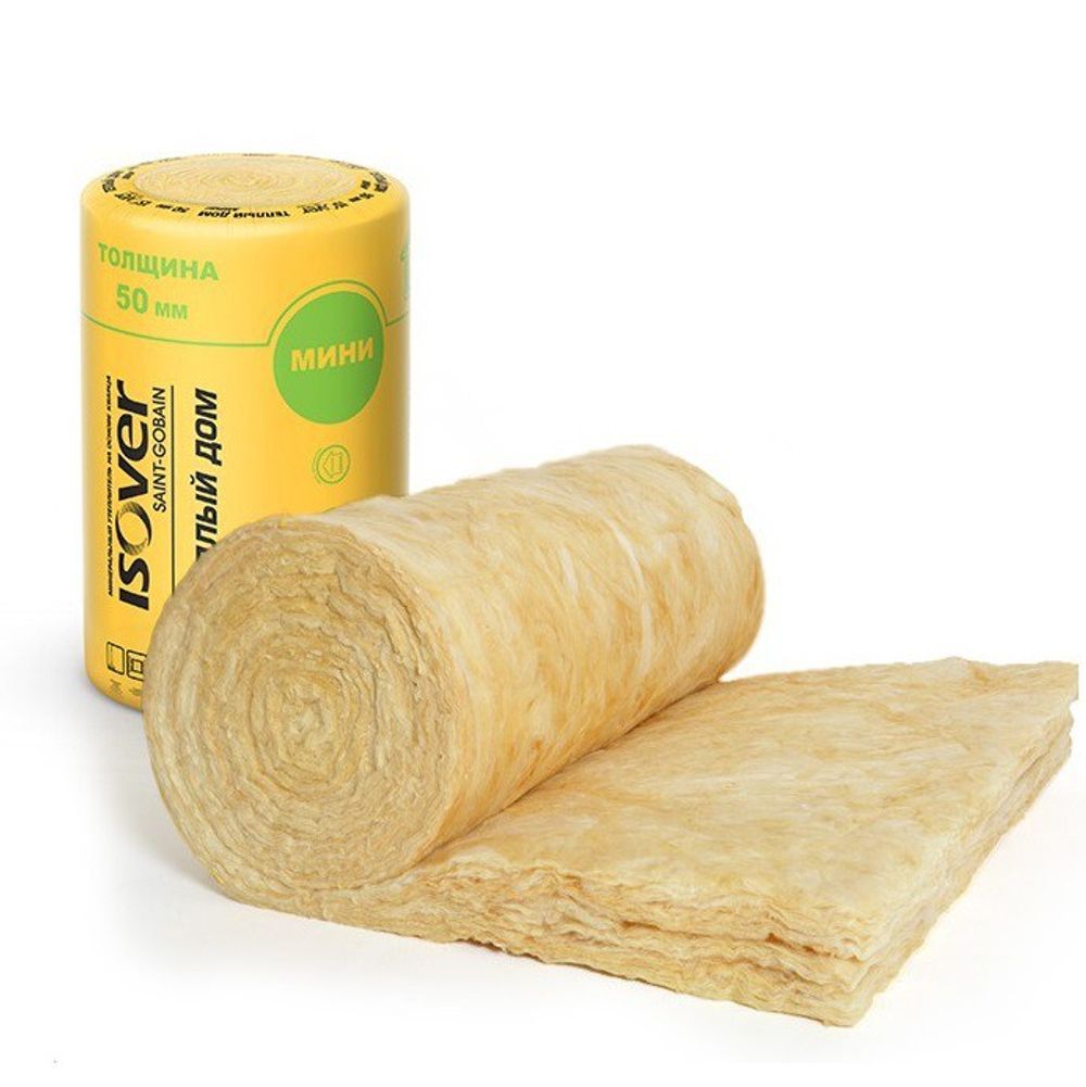 ИЗОВЕР Утеплитель Рулон Теплый Дом ТВИН мини (610х8200м) 50мм/2шт/10кв.м./0,5м3, плотность 11 кг/1 м³