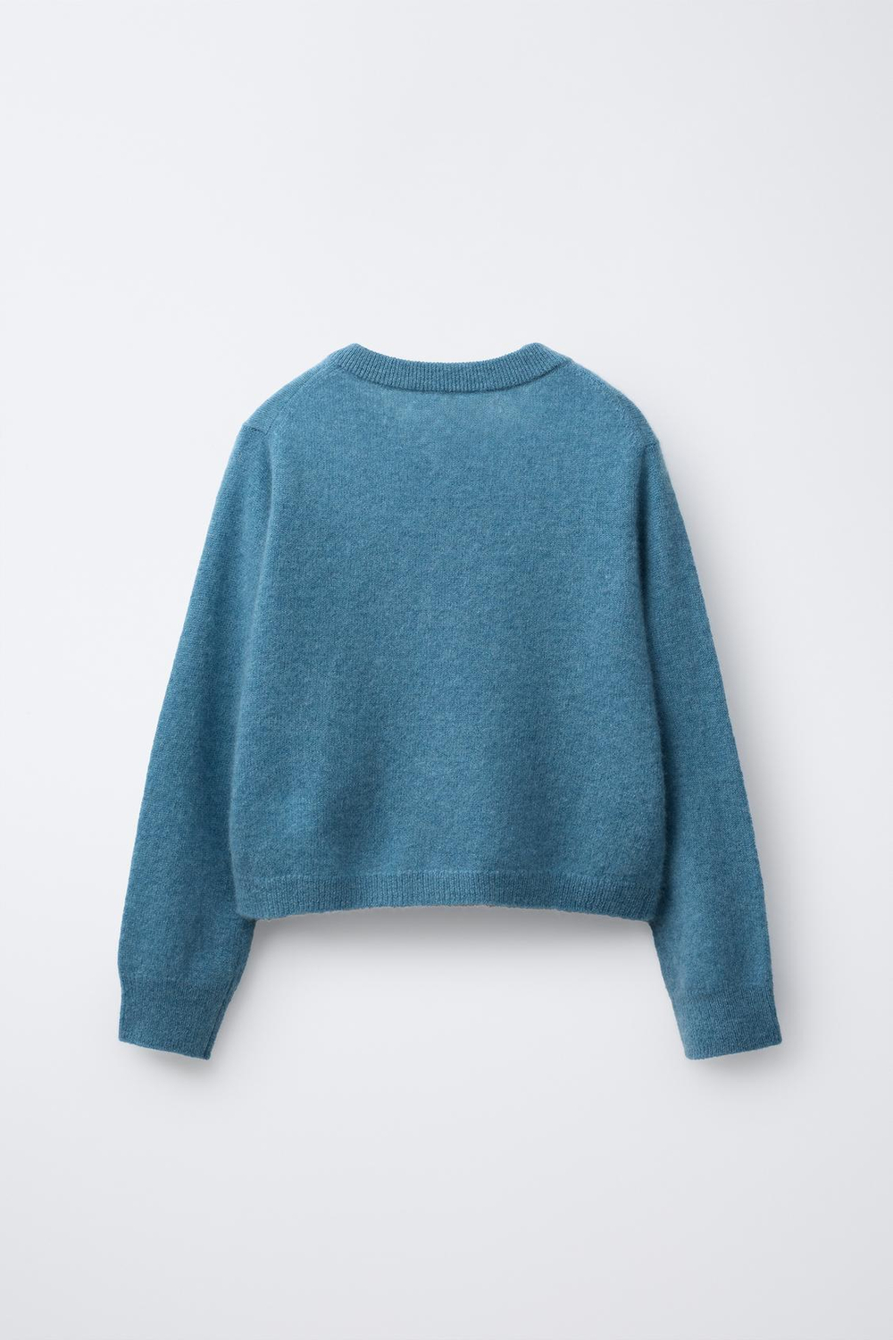 ZARA КАРДИГАН ИЗ 100% КАШЕМИРА, ЛИНЯЛЫЙ СИНИЙ