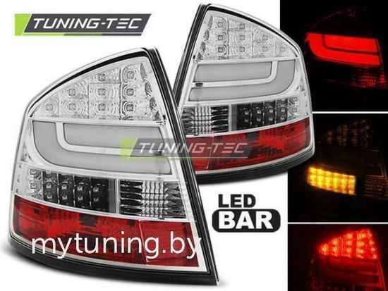Задние фонари Skoda Octavia 2 chrome led bar