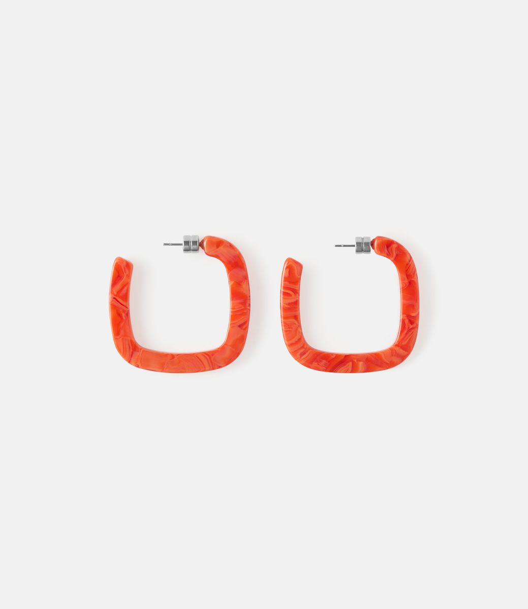 Machete Midi Square Hoops in Poppy — серьги из ацетата