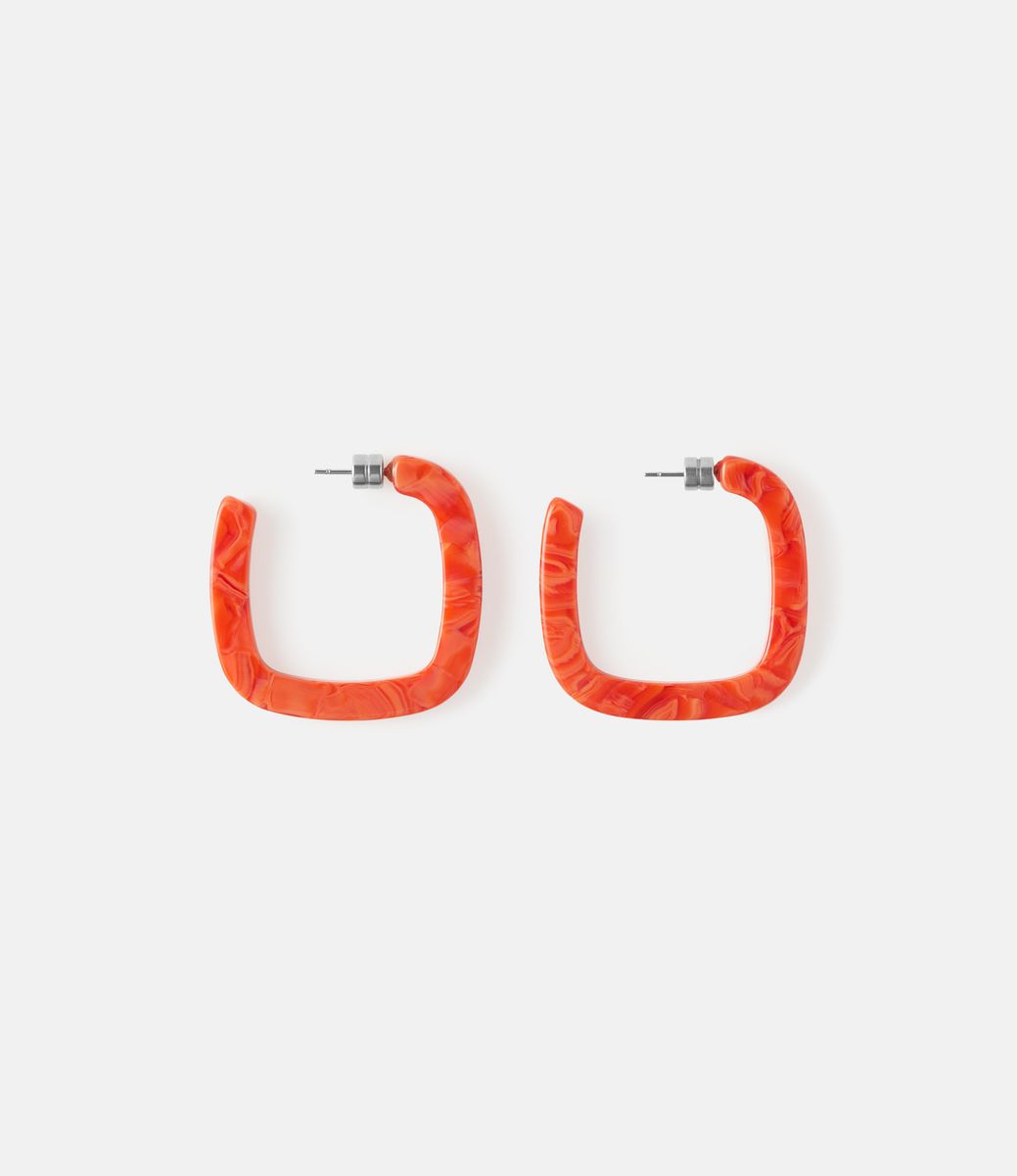 Machete Midi Square Hoops in Poppy — серьги из ацетата