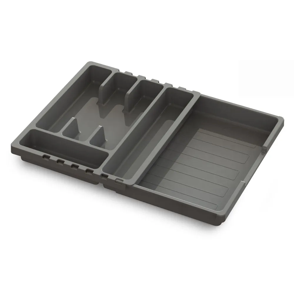 Лоток для столовых приборов раздвижной Смарт, Темно-серый, С424ТСЕР