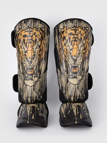 Щитки Venum Tiger Black/Neo Orange