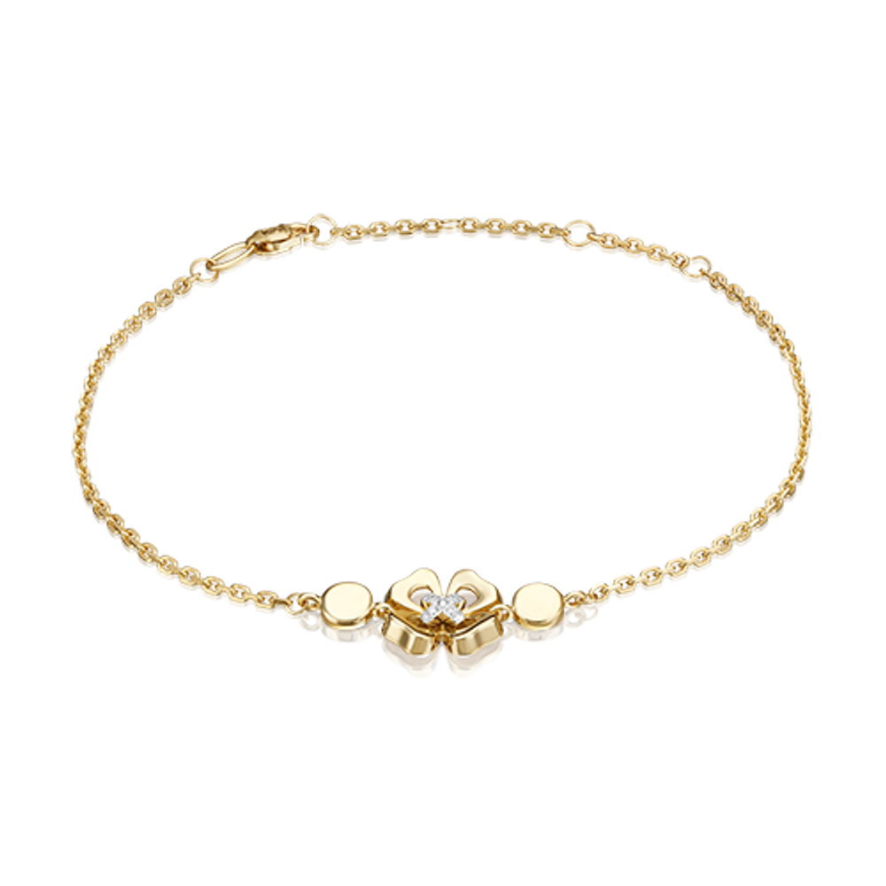 Браслет «Клевер. Незабываемые моменты» из лимонного золота c бриллиантами Артикул: 05-0695-00-101-1121
