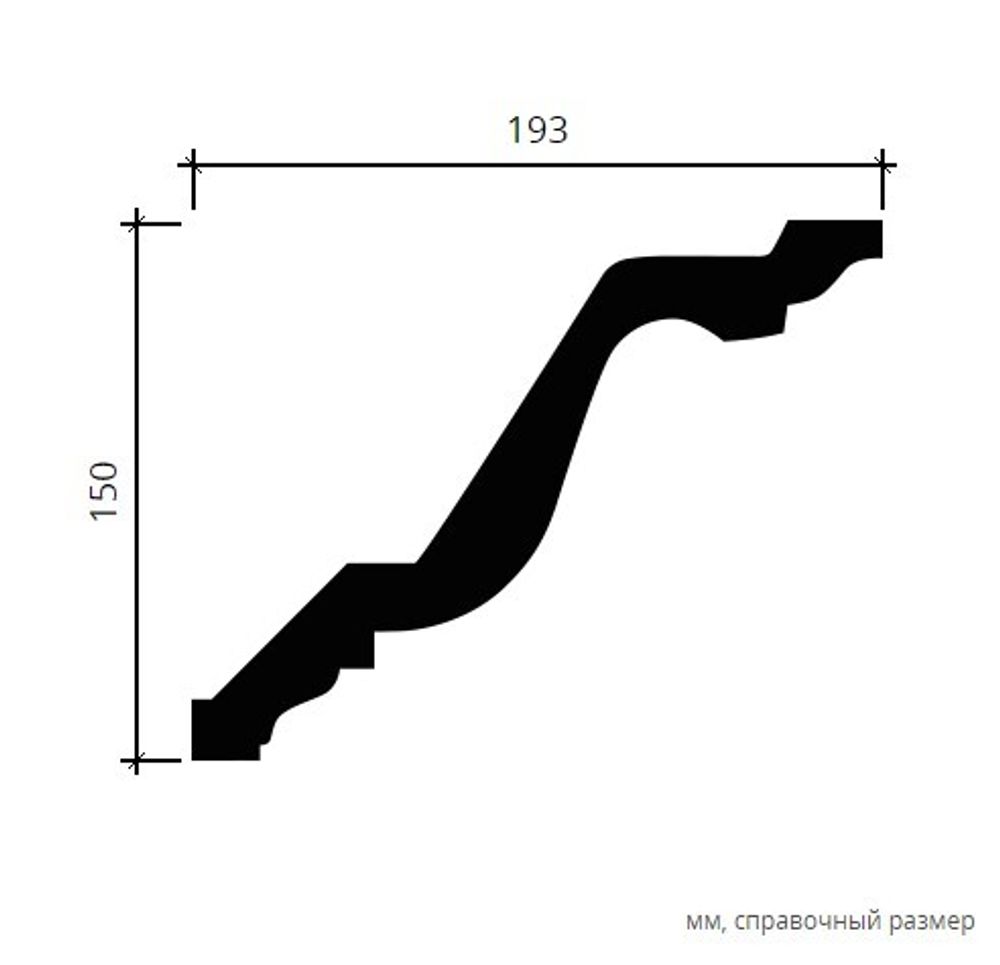 Карниз пенополиуретан, 2000x193x150 мм