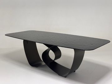 Стол ТОВЕ (TOVE) 240 цвет ЧЕРНЫЙ (GREY), стекло BUBBLE / Шоколадное золото