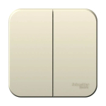 BLANCA О/У 2-клавишный ВЫКЛЮЧАТЕЛЬ (сх.5), 10А, 250В, МОЛОЧНЫЙ