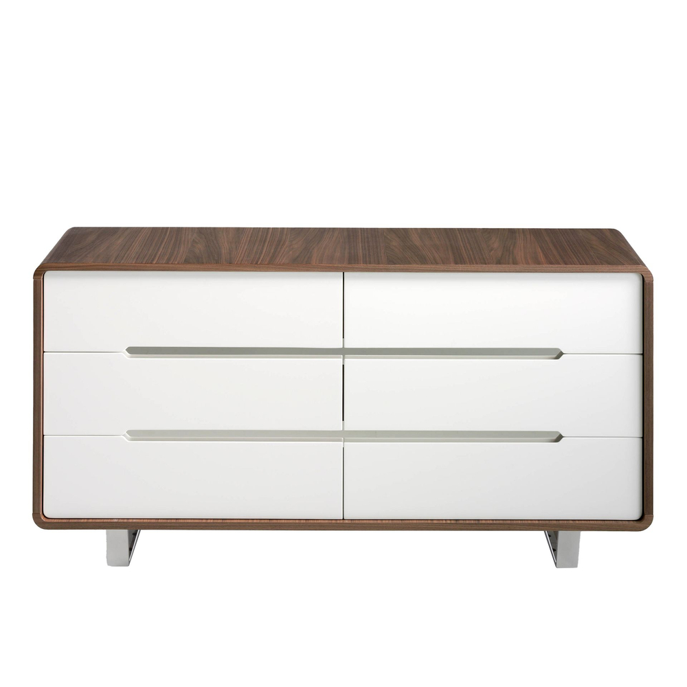 Комод из орехового дерева с белыми ящиками 136-C /7106