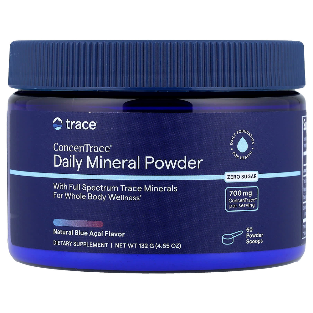 Trace, ConcenTrace®, ежедневный минеральный порошок, натуральная голубая асаи, 132 г (4,65 унции)