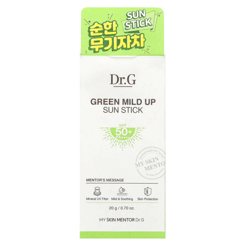 Dr. G, Green Mild Up Sun стик, SPF 50+/PA++++, 20 г (0,7 унции)