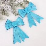 Бант на ёлку «Искры» 14*19 см (набор 2 шт), Голубой