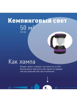 Фонарь-прожектор кемпинговый, аккумуляторный  2008М-LED