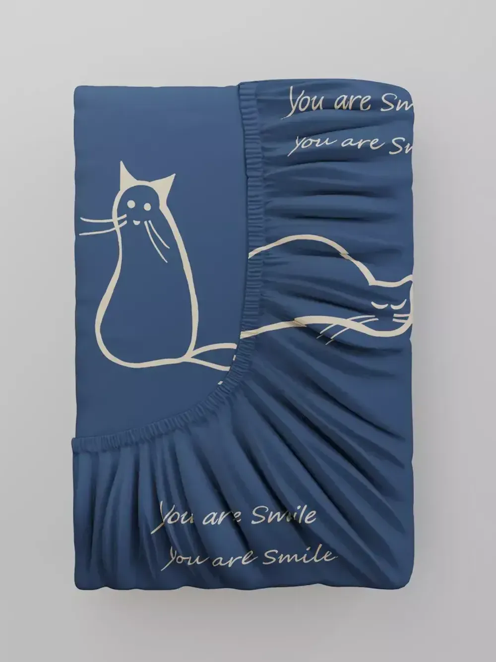 Постельное белье Полисатин Мечта "Котики" 2-спальное Наволочка 50х70 см 2 шт Простынь на резинке 160x200 см Пододеяльник 175x215 см