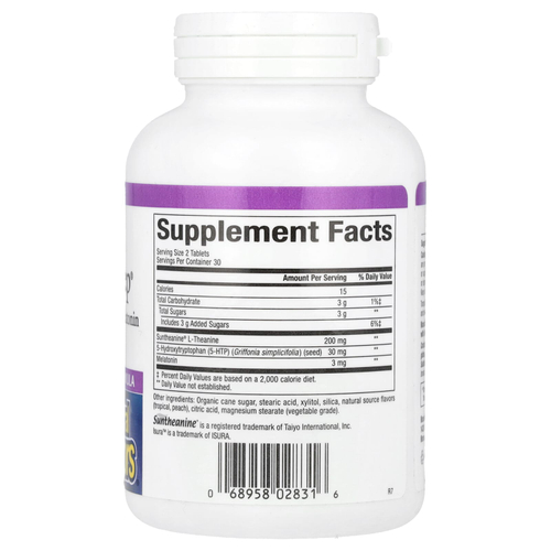 Natural Factors, Stress-Relax®, Tranquil Sleep®, 60 жевательных таблеток