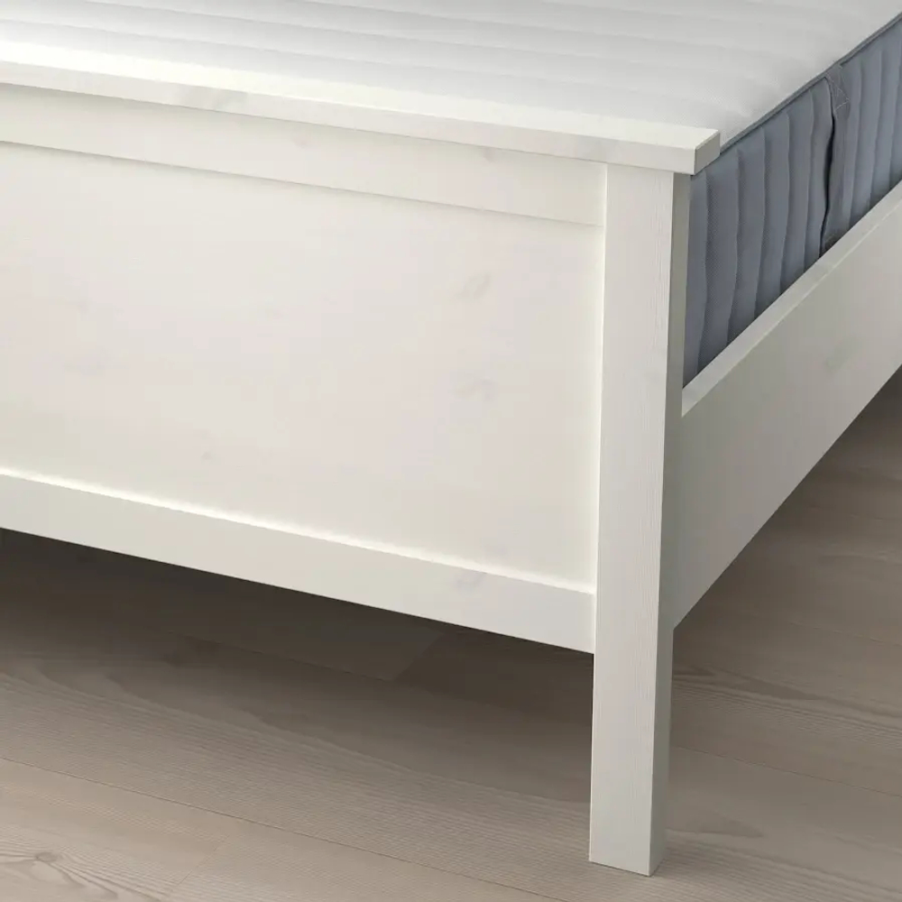 Кровать - IKEA HEMNES, 200х90 см, матрас жесткий, белый, ХЕМНЭС ИКЕА