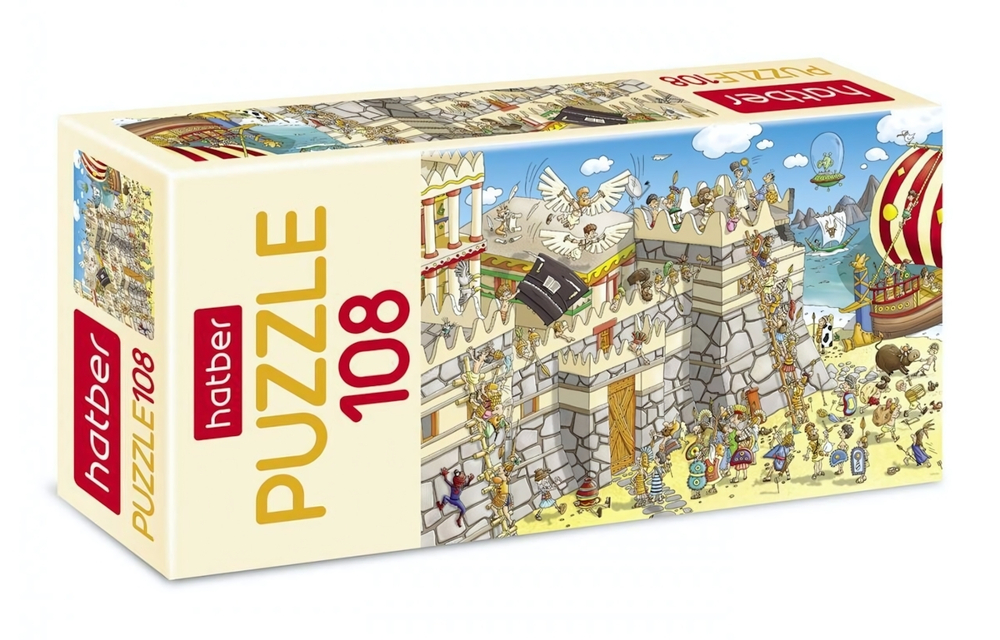 Пазлы 108 эл. А4 300х210мм "Осада крепости" (Хатбер)