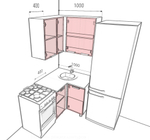 Кухня угловая Лилия 1х1 м (Акция)