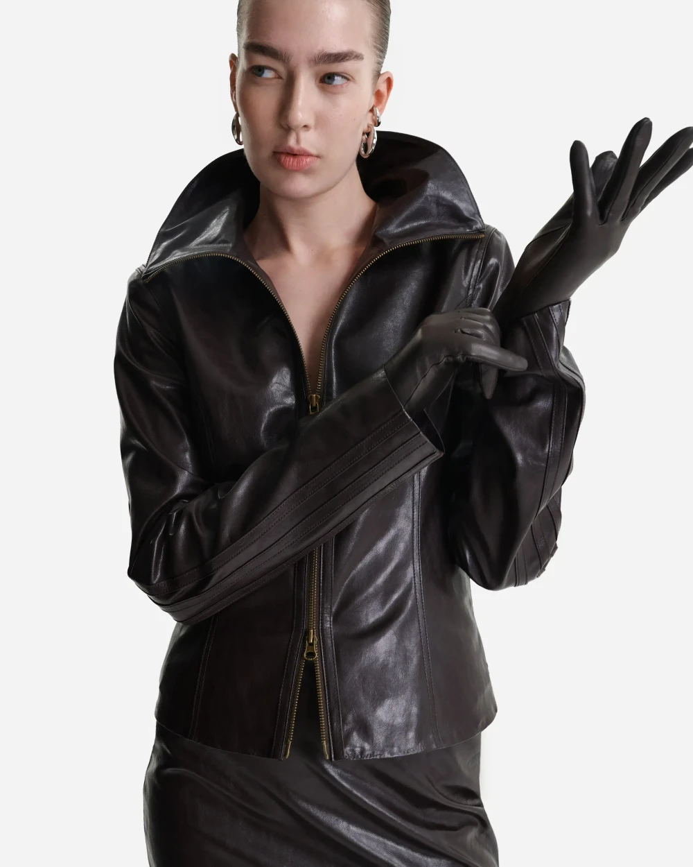 Куртка из экокожи с молниями