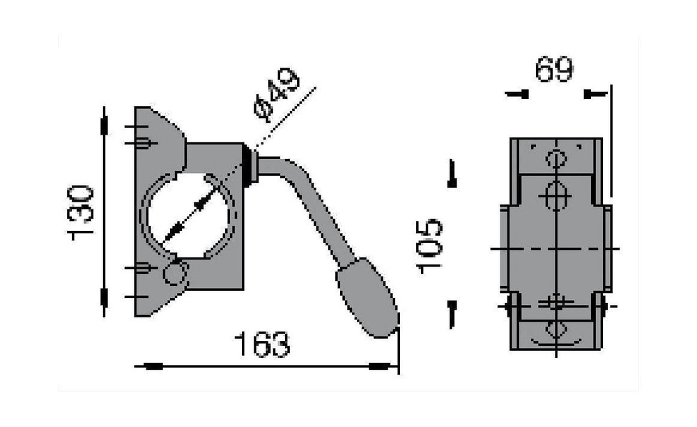 Крепление опорного колеса (d=48) AL-KO