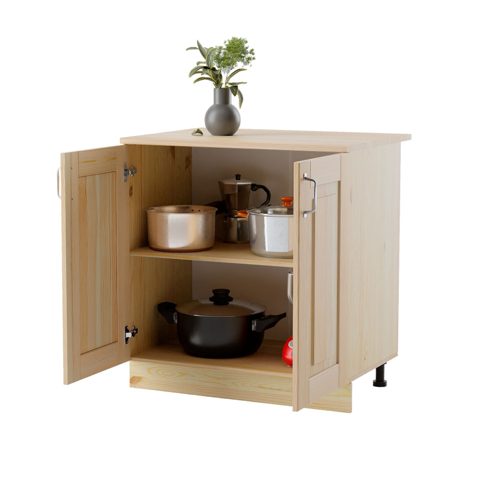 Кухня Венесуэла 320 см из массива сосны со столешницей (10 модулей), в прозрачном лаке