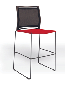 Web стул на полозьях кухонный/барный со спинкой-сеткой