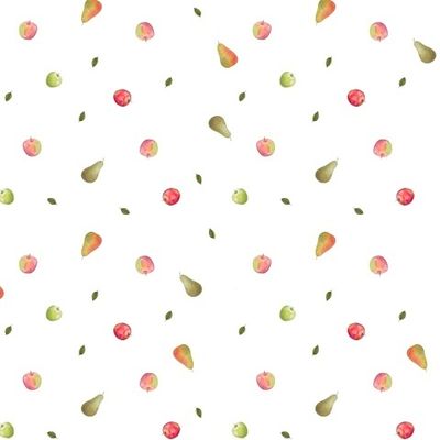 Watercolor pattern with fruit apples