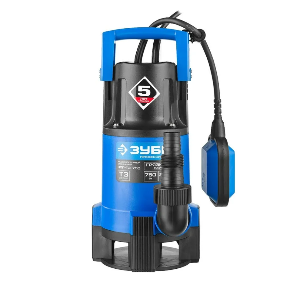 Дренажный насос для грязной воды Зубр Профессионал НПГ-Т3-750