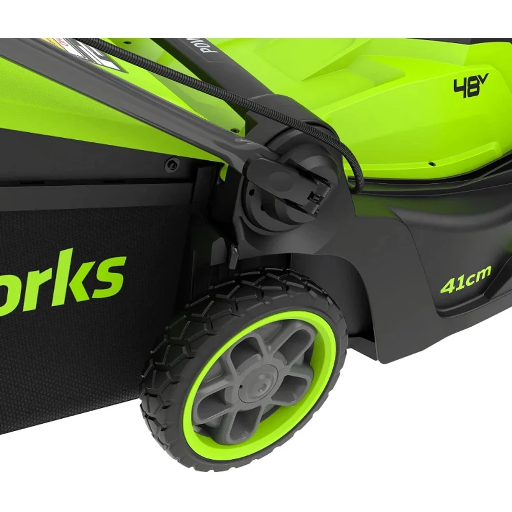 Аккумуляторная газонокосилка Greenworks GD24X2LM411K2 24В (2 x 2 Ач, ЗУ) нож 41 см, 2520907U2A
