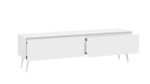 Тумба под телевизор напольная Белый глянец/Стекло 180х44х52 см