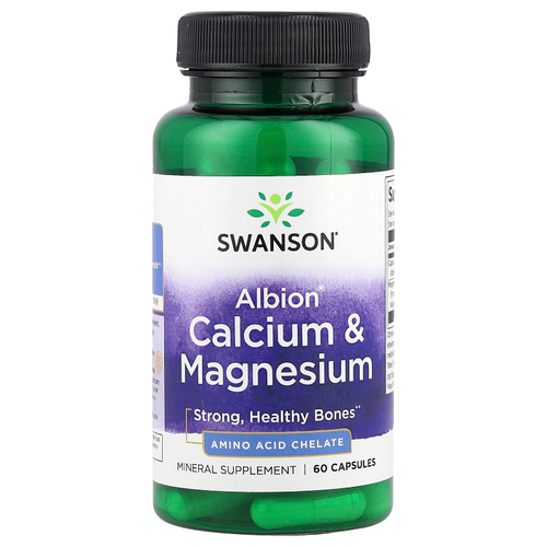 Swanson Vitamins, Albion®, кальций и магний, 60 капсул
