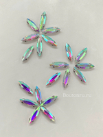 Стразы пришивные удлиненные лодочки хамелеон 4х14