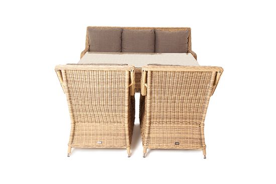 "Гляссе" обеденная группа из искусственного ротанга, цвет соломенный