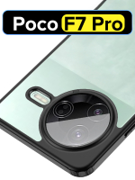 Чехол для Poco F7 Pro прозрачный матовый с черным бортом WLONS