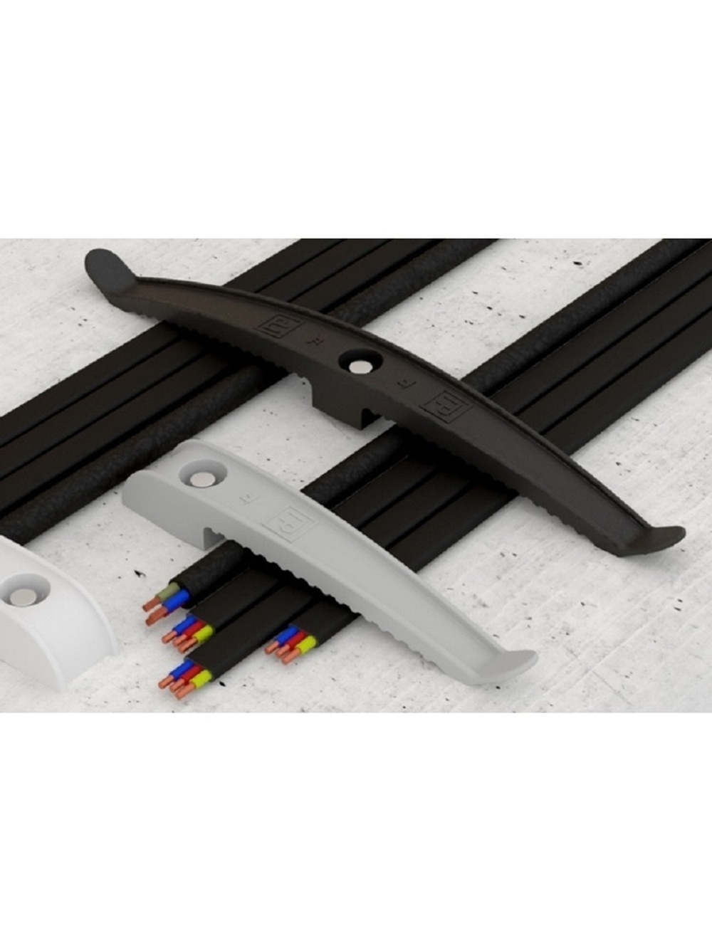 Держатель кабеля двусторонний для прямого монтажа серый (20шт/уп) Промрукав PR13.0382