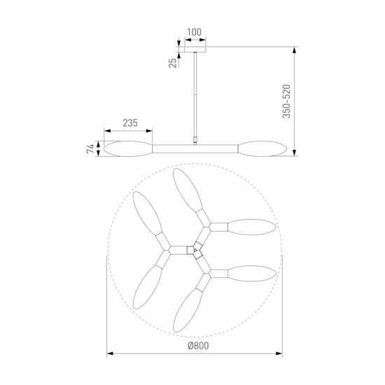 30180/6 потолочный светильник черный Smart