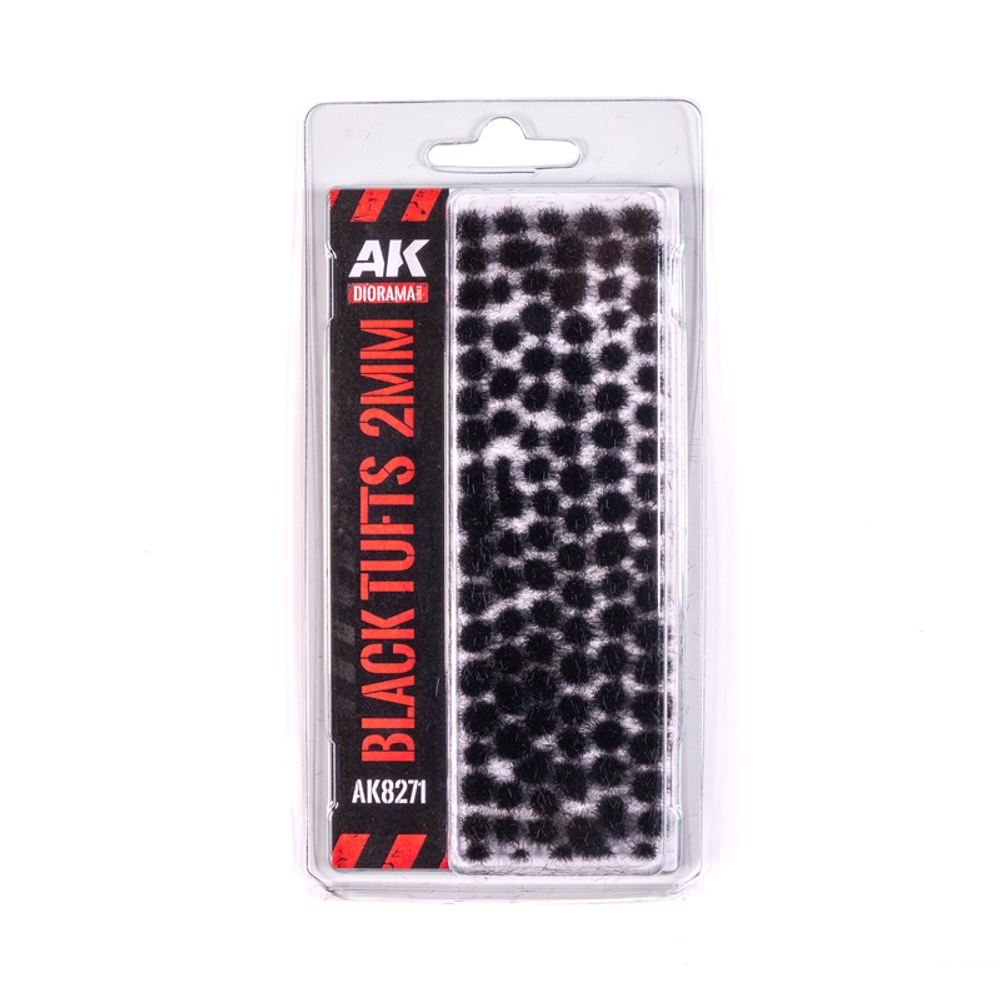 Имитация травы AK Interactive BLACK - FANTASY TUFTS 2MM