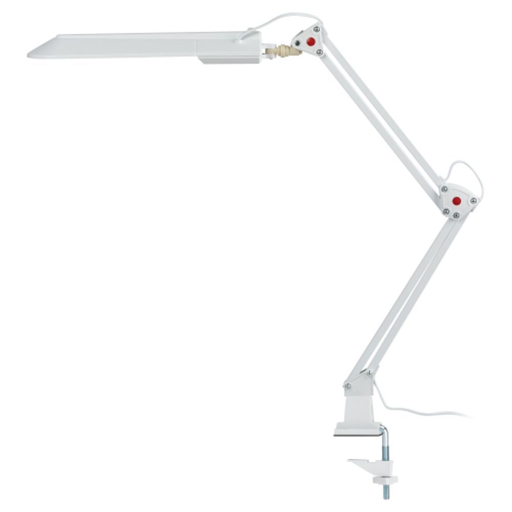 Настольный светильник ЭРА NL-201-G23-11W-W с лампой PL на струбцине белый
