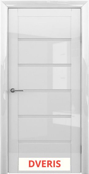 Межкомнатная дверь Вена со стеклом (Белый глянец/Сатинат)
