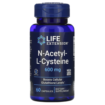 Life Extension N-Acetyl-L-Cysteine NAC 600 мг (N-ацетил-L-цистеин) 60 caps