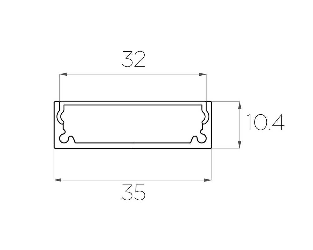 Профиль накладной алюминиевый LC-LP-1035-2 Anod
