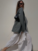 Жакет Полынь с молочной спинкой с нежными цветами